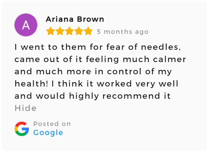 Testimonial on Hypnosis For Fear Of Needles