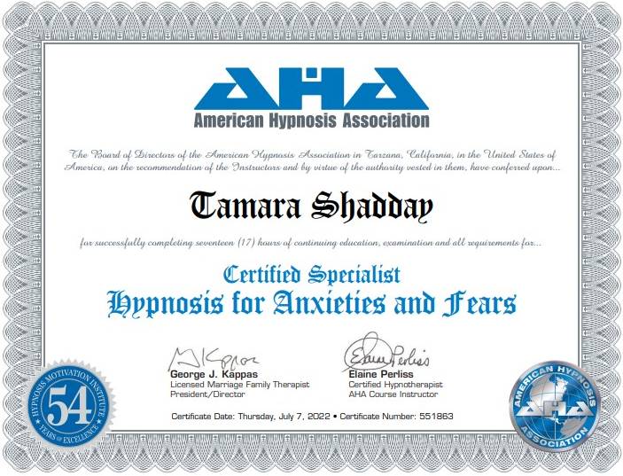 Certified Specialist Hypnosis for Anxiousness and Fears