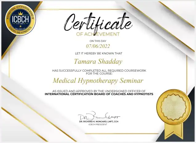certificate medical hypnotherapy seminar